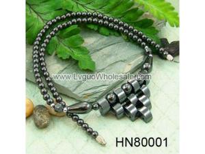 Wholesale Top Quality Handmade 10 Teeth Black Hematite Necklace 18"